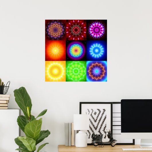 9 Powermandalas Poster (Heimbüro)