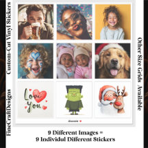 9 Quadrat Individuelle Foto-/Bild-Collage