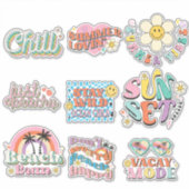 9 Retro Tropical Summer Beach Neon Sticker (Vorderseite)