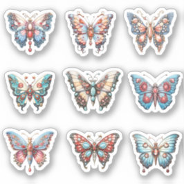9 Rokoko Butterfly Custom Cut Vinyl Sticker