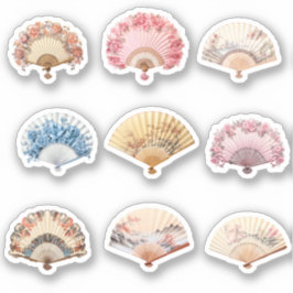 9 Rokoko Handfan, kundenspezifisch geschnitten Vin Aufkleber