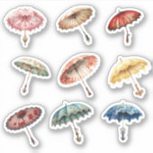 9 Rokoko Parasol Custom-Cut Vinyl Sticker (Vorderseite)