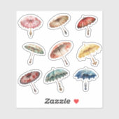 9 Rokoko Parasol Custom-Cut Vinyl Sticker (Blatt)