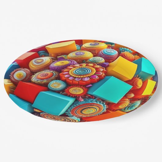 9" Round Paper Plate Pappteller (Schrägansicht)