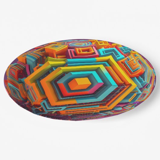 9" Round Paper Plate Pappteller (Schrägansicht)