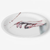 9" Round Paper Plate Zombie Tropfen Vampire Got Pappteller (Schrägansicht)