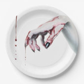 9" Round Paper Plate Zombie Tropfen Vampire Got Pappteller (Vorderseite)