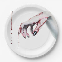 9" Round Paper Plate Zombie Tropfen Vampire Got
