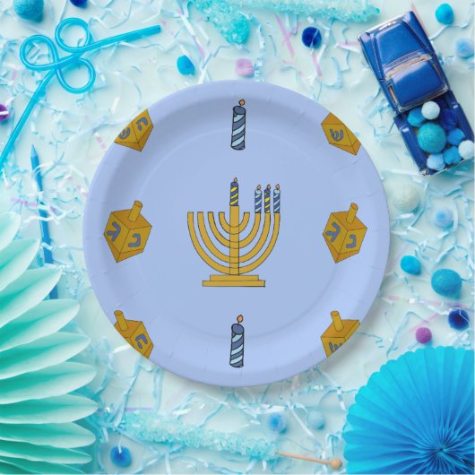 9" runde Papierplatte Chanukah Pappteller (Party)