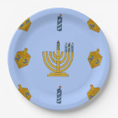 9" runde Papierplatte Chanukah Pappteller (Vorderseite)