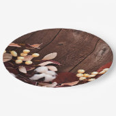 9" Rundpapier-Baumwollzweig auf der Dunkelholz-Str Pappteller (Schrägansicht)