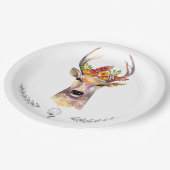 9" Rundpapierplatte Buchenbrocken Pappteller (Schrägansicht)