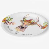 9" Rundpapierplatte Buchenbrocken Pappteller (Schrägansicht)