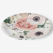 9" Rundpapierplatte Geometrische Gartengarten Rose Pappteller (Schrägansicht)