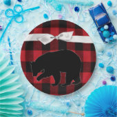 9" Rundpapierplatte Rotes Buffalo Karierter Bärens Pappteller (Party)