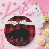 9" Rundpapierplatte Rotes Buffalo Karierter Bärens Pappteller (Party)