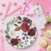 9" Rundpapierplatte Weiße Rosen Gold Geometric Pappteller (Party)