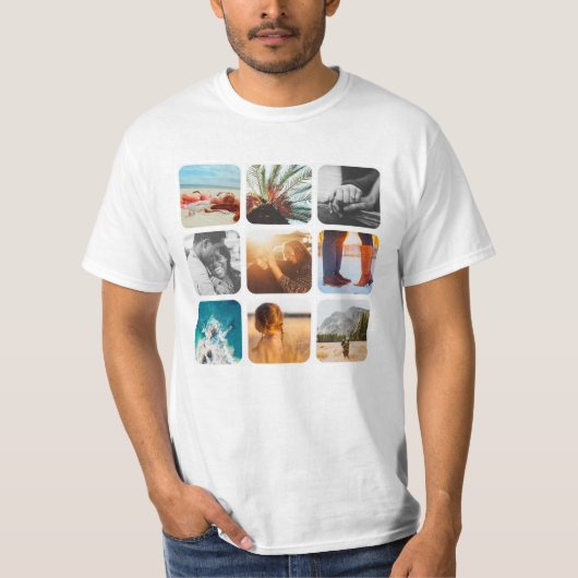 9 Rundrahmen für Fotomodulenquadrat T-Shirt (Vorderseite)