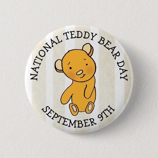9. September: National Teddy Bear Day Holiday Button (Vorderseite)