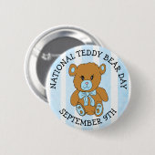 9. September: National Teddy Bear Day Holiday Button (Vorne & Hinten)