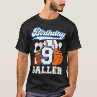 9. Sportgeburtstagsfeier Neunjähriger Geburtstag T-Shirt