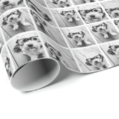 9 Square Foto Collage - Schwarz und Weiß Geschenkpapier (Rolleneckpunkt)