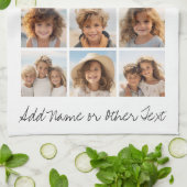 9 Square Foto Collage - Schwarz und Weiß Handtuch (Gefaltet)