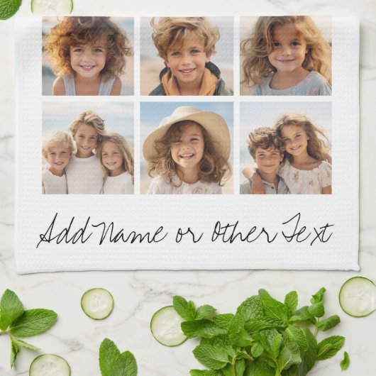 9 Square Foto Collage - Schwarz und Weiß Handtuch (Gefaltet)