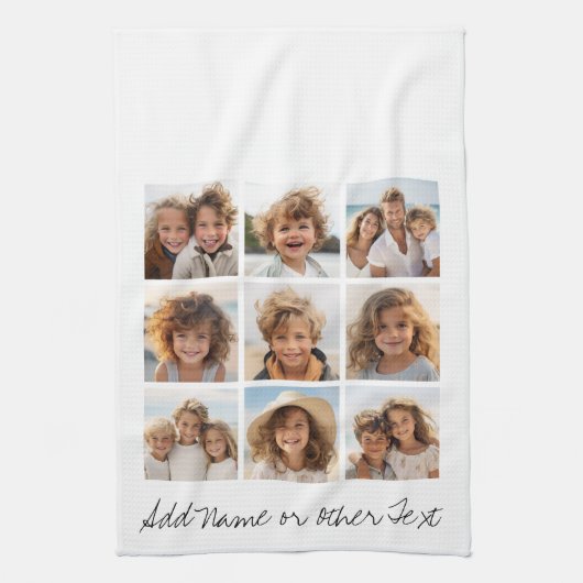 9 Square Foto Collage - Schwarz und Weiß Handtuch (Vertikal)