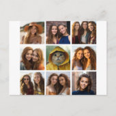 9 Square Foto Collage - Schwarz und Weiß Postkarte (Vorderseite)