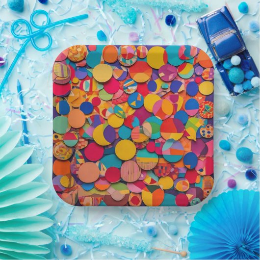 9" Square Paper Plate Pappteller (Party)