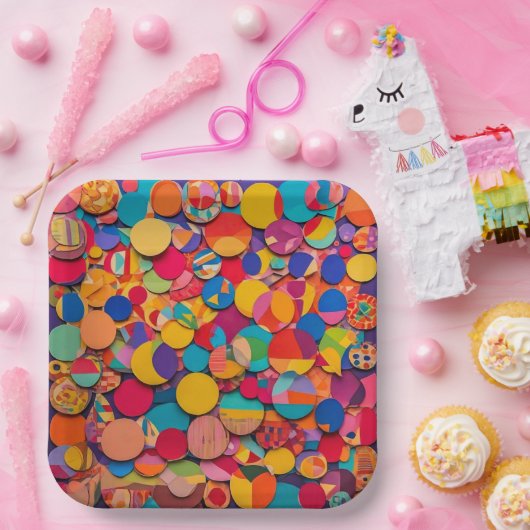 9" Square Paper Plate Pappteller (Party)