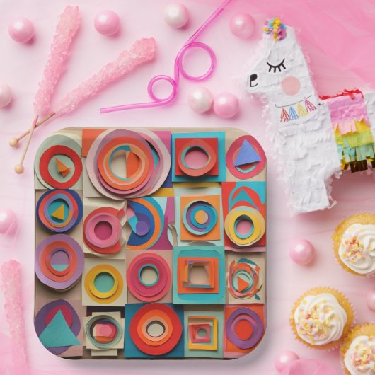 9" Square Paper Plate Pappteller (Party)