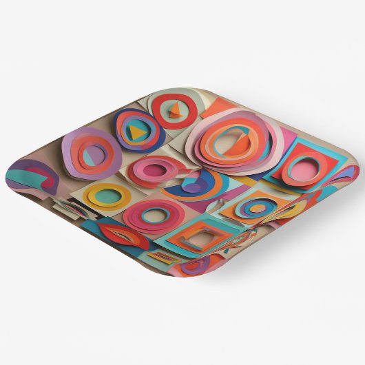 9" Square Paper Plate Pappteller (Gewinkelt)