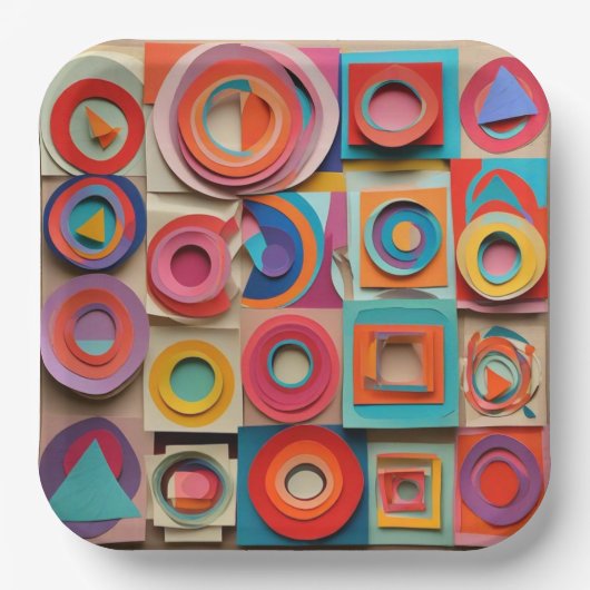 9" Square Paper Plate Pappteller (Vorderseite)