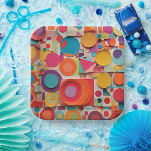 9" Square Paper Plate Pappteller (Party)