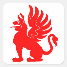 9. Staffel III./JG 26 Red Griffin 0B Insignia Quadratischer Aufkleber