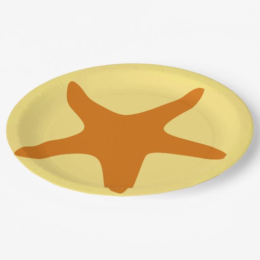 9" Starfish Paper-Teller Pappteller (Schrägansicht)
