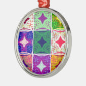 9 Sterne Hakuna matata Muster Silbernes Ornament (Links)