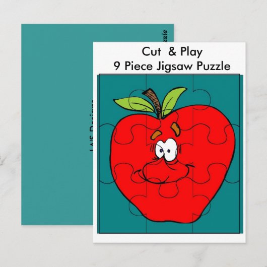 9 Stück Cut & Play Apple Puzzle Postkarte (Vorne/Hinten)