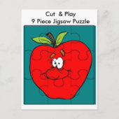 9 Stück Cut & Play Apple Puzzle Postkarte (Vorderseite)