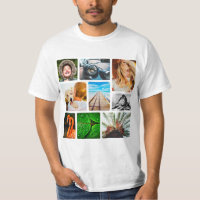 9 T - Shirt für Fotocollage-Vorlage abgerundete Ec