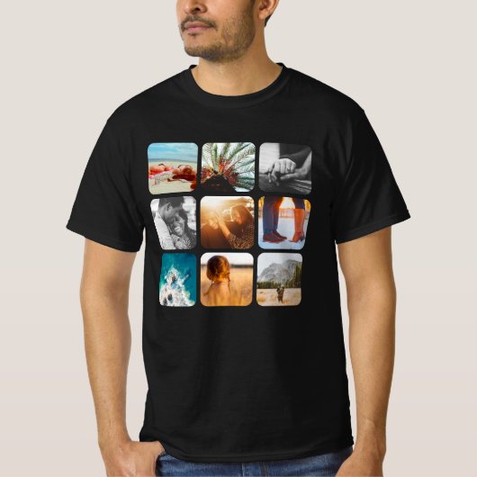 9 T - Shirt für gerundete Rahmen in der Fotoplattf (Vorderseite)