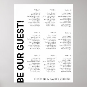 9 Tabelle Einfaches White Wedding Chart Poster