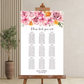 9 Tabelle Elegantes rosa Blumenzitter Poster