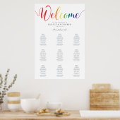 9 Tabelle Gay Pride Rainbow Seating Chart Poster (Küche)
