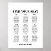 9 Tabelle Große Hochzeitgastsitzkarte Poster (Vorne)