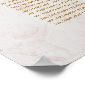 9 Tabelle Hochzeitskarte Rosa Magnolia Marmor Poster (Ecke)