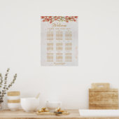 9 Tabelle Hochzeitskarte Rosa Magnolia Marmor Poster (Küche)