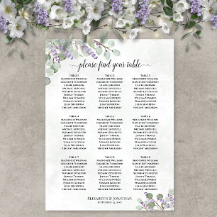 9 Tabelle Lavendel Eukalyptus Hochzeitstabelle Poster